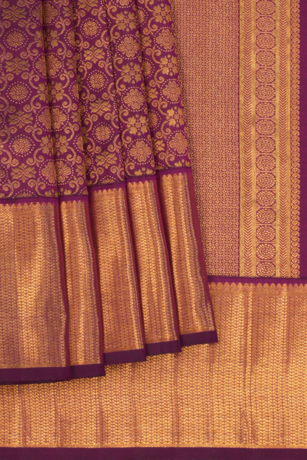 Image of Purple Brocade Kanchipattu Saree